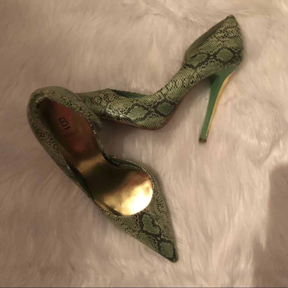 Bakers green and gold pumps